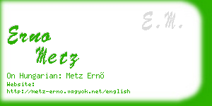 erno metz business card